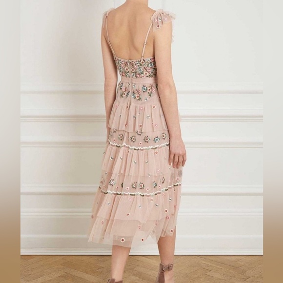 Needle and Thread pink Whimsical Tiered midi Dress - Picture 3 of 10